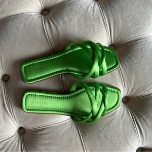 Simmi London Neon Green Strappy Sandals